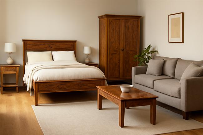 A detailed view of a vintage tiger oak sideboard, highlighting its rich grain patterns and warm finish — showcasing why pieces like this remain highly sought after and answering the question, “Is tiger oak still valuable today?”